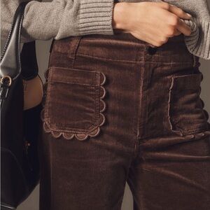 Anthropologie Chocolate Corduroy Wide Leg Pants